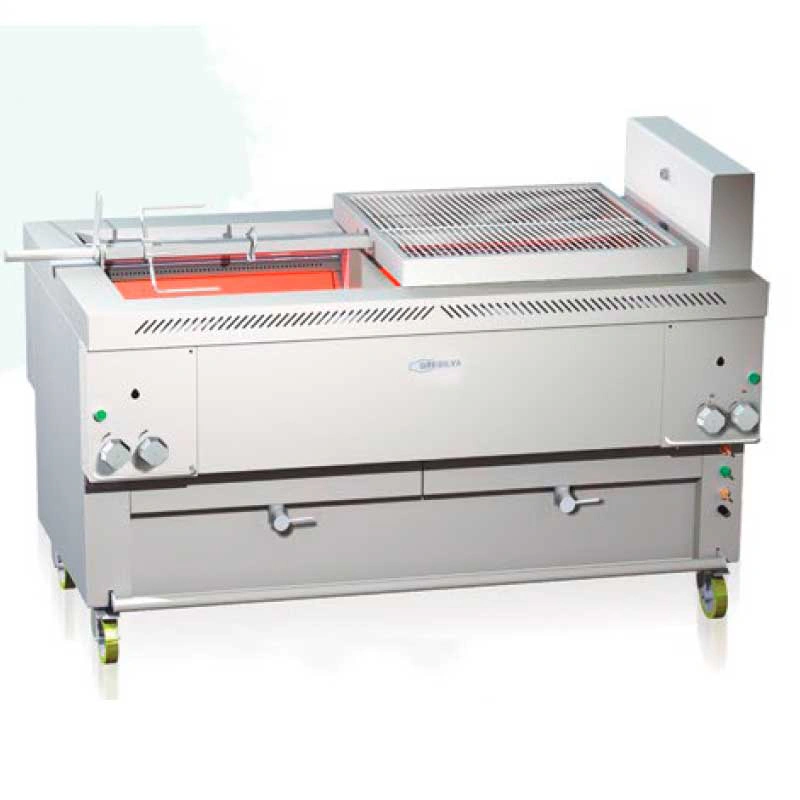 Gril rotatif multifonctionnel à gaz inox