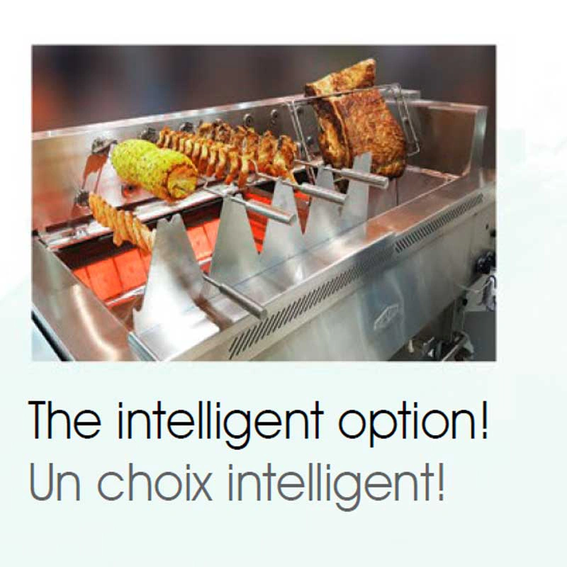 Gril rotatif multifonctionnel à gaz inox