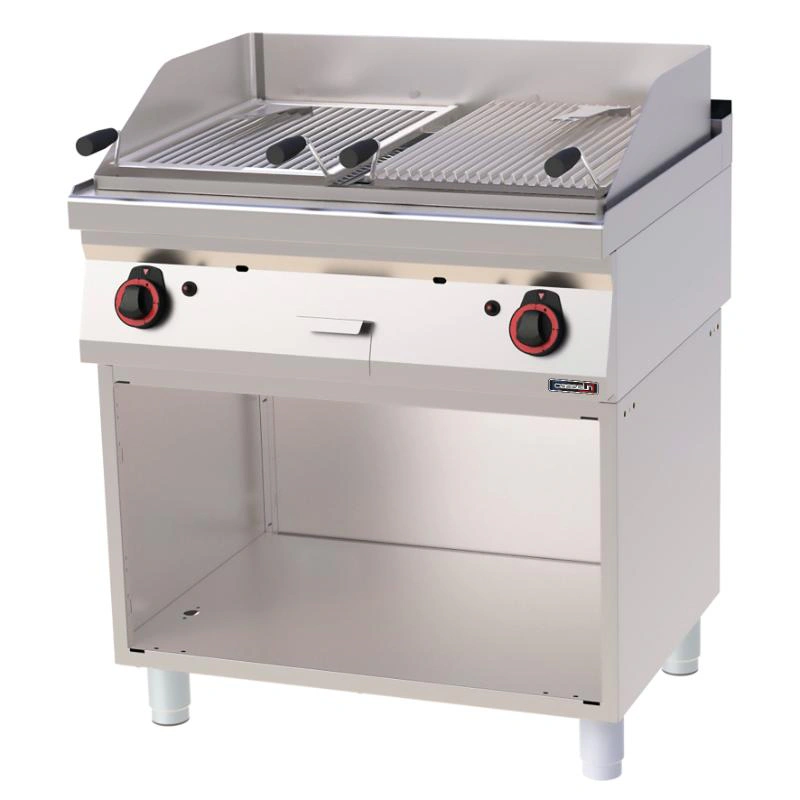 Grill pierre de lave double avec soubassement 80