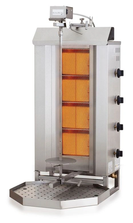 GYROS GRIL DE GAZ MOTEUR AU-DESSUS 4 ZONES DE CHAUFFAGE