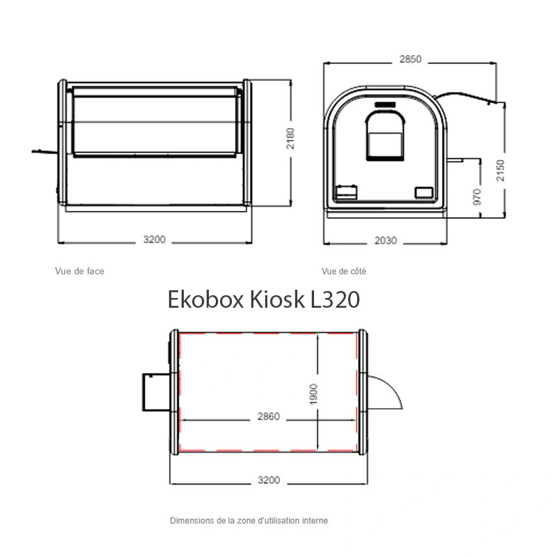 kiosque de restauration rapide Ekobox KIOSK L320