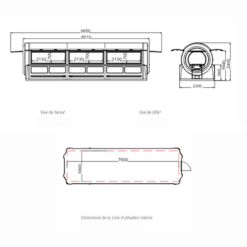 Kiosque MOBOX MEGA 8010 X 2300 X 2400 mm
