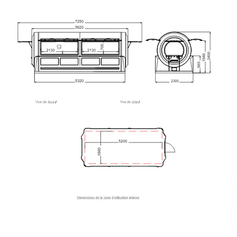 Kiosque Shawarma doner kebab 5620 X 2300 X 2400 mm