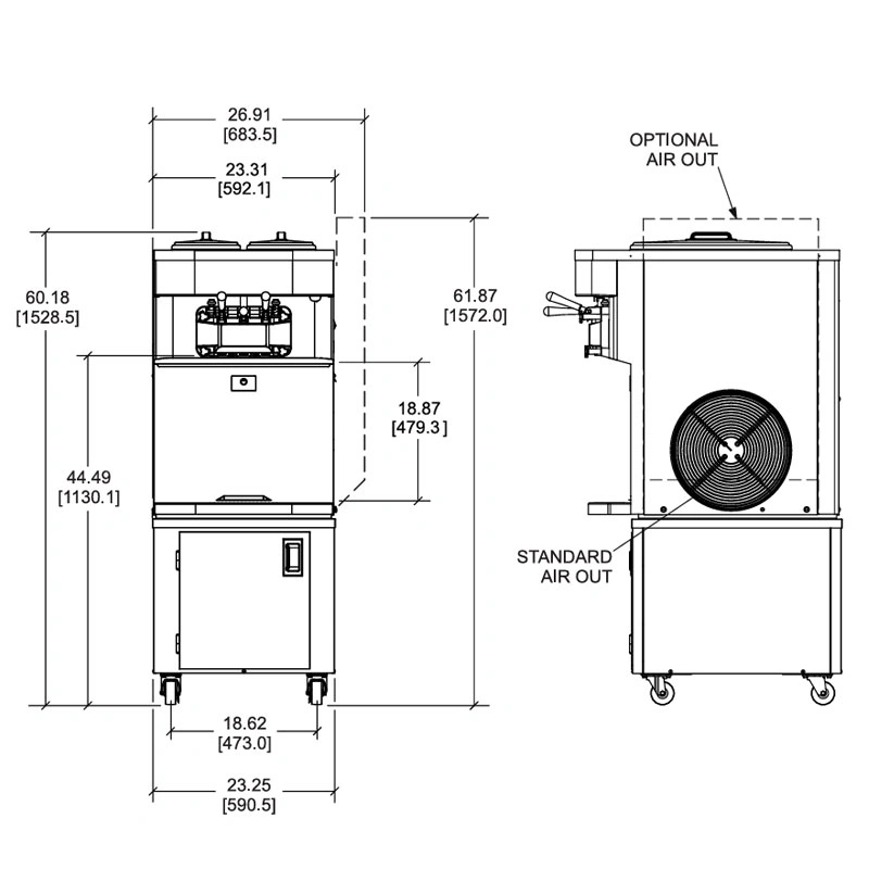 Machine à glaces 2 parfums avec pompe
