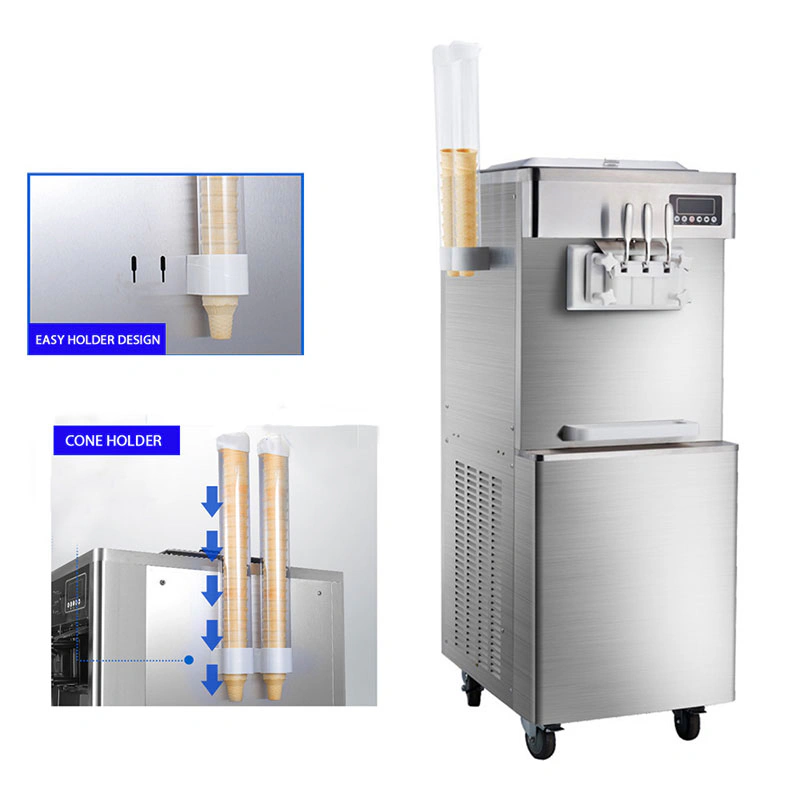 Machine Glace sur Pied avec 2 Saveurs et 1 mixte