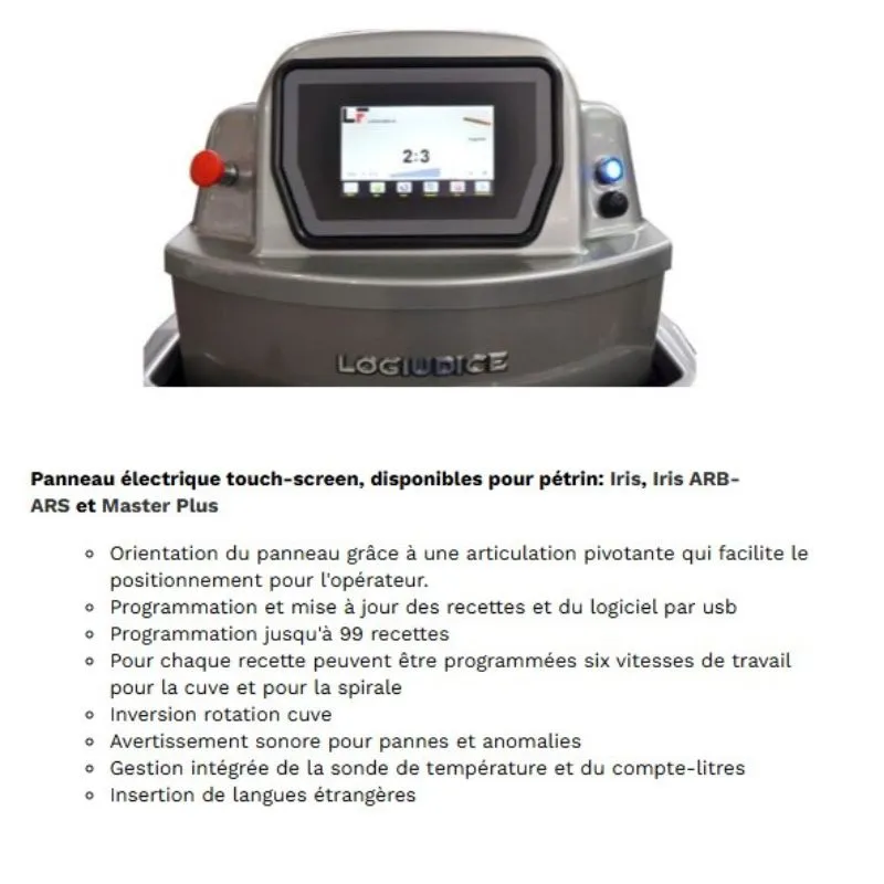 Pétrin à spirale 180 kg de farine