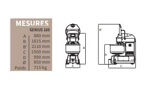 Pétrin a spirale GENIUS 100kg de farine