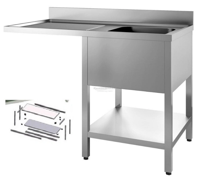 Plonge Inox démontable 1 Bac à droite 1400x700