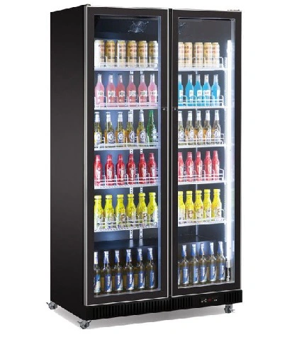 Réfrigérateur 2 portes en verre noir