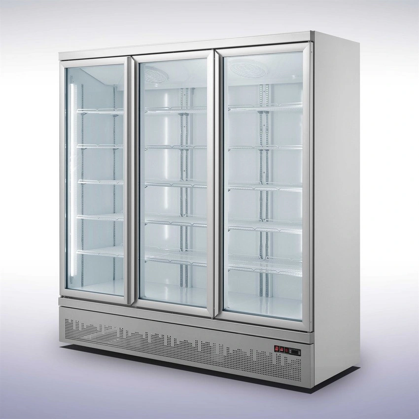 Réfrigérateur 3 portes en verre 1530L avec roues