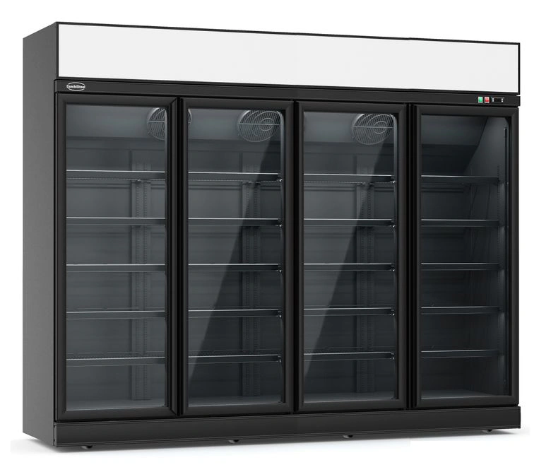 RÉFRIGÉRATEUR 4 PORTES EN VERRE NOIR INS-2060R BL *TRANSPORT SUR DEMANDE*