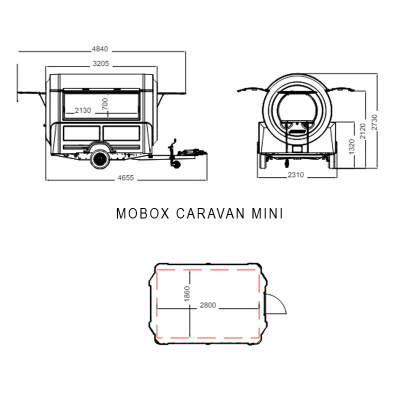 Remorque mobile de restauration rapide MOBOX MINI