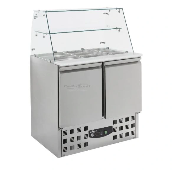 Saladette 2 portes GN1/1 vitre courbé