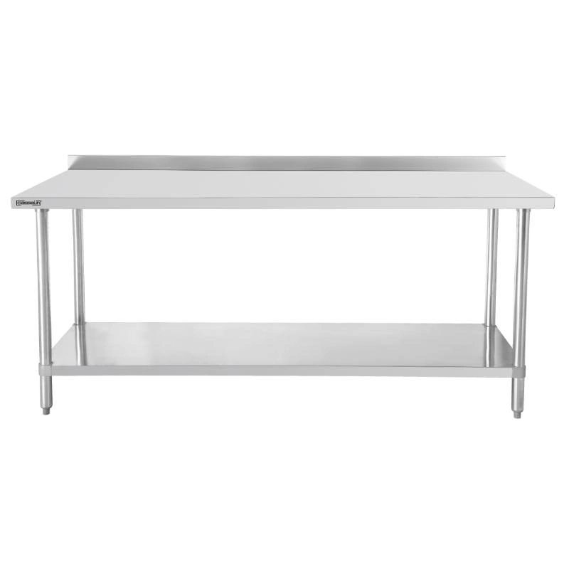Table de travail inox 600 avec dosseret et étagère 600 mm