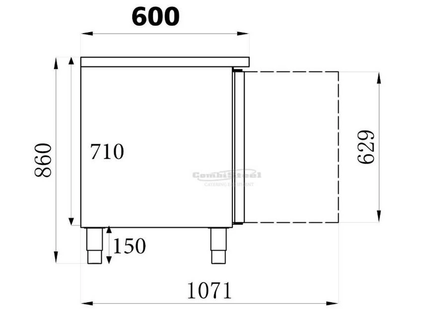 Table frigorifique ventilée 2 portes prof 600mm
