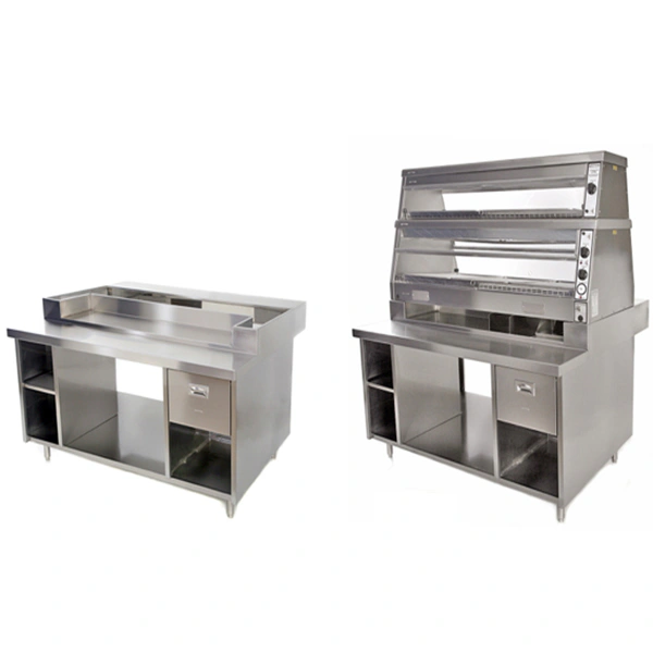 Table inox spéciale Vitrines Chaudes HD3 & HD5