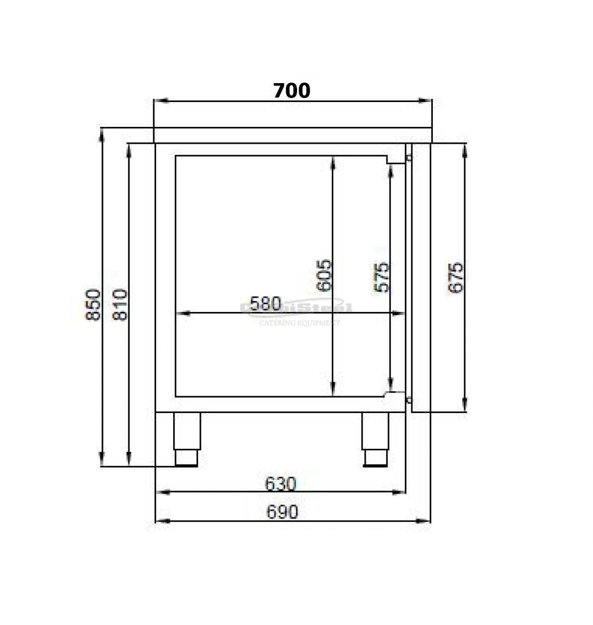 TABLE RÉFRIGÉRÉE 2 PORTES EXCL. MOTEUR