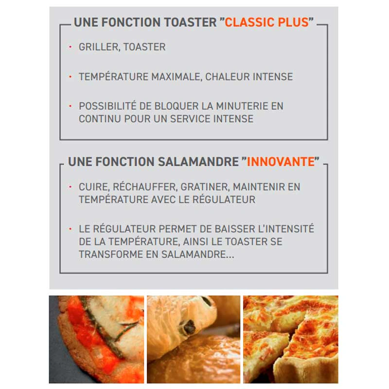 Toaster multifonctions avec régulateur + salamandre 2 étages - 4200 W