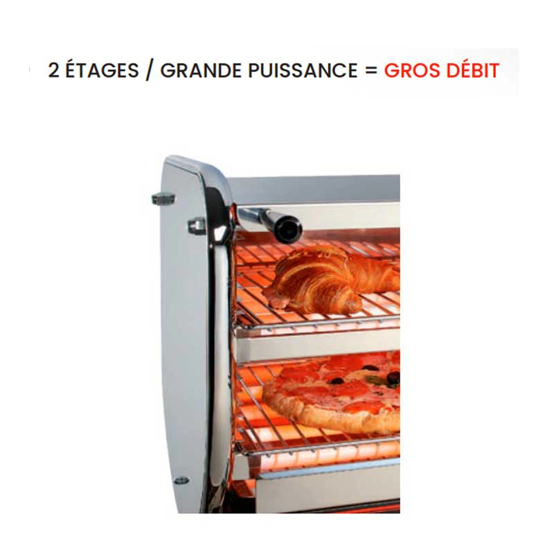 Toaster multifonctions avec régulateur + salamandre 2 étages - 5400 W