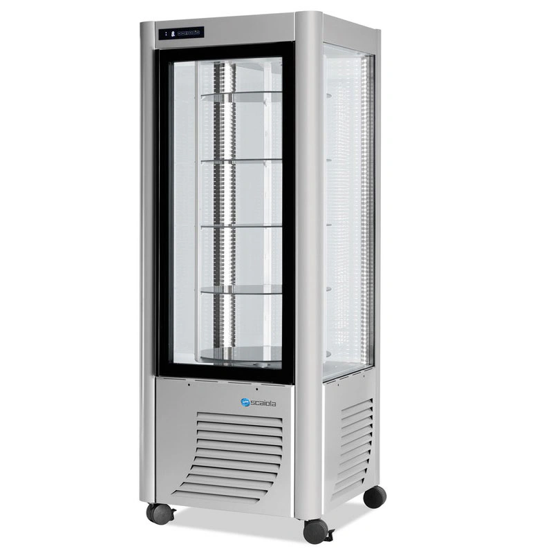 Vitrine 4 faces Positive Plateaux rotatif
