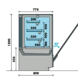 Vitrine Mafirol Vitre rabattable 1.5m