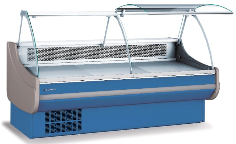 Vitrine refrigeree avec vitre relevable